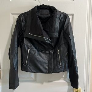 Evereve Black Faux Leather Moto Jacket